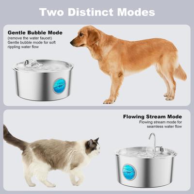 Show full view: Casfuy PWS-701 Stainless Steel Dog Water Fountain, X-Large: 12-L / 3.2-gal slide 6 of 7