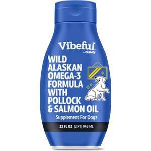 Vibeful Wild Alaskan Omega-3 Formula with Pollock & Salmon Oil Supplement for Dogs, 32-oz