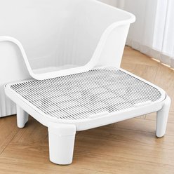 NonoPets Elevated Step Platform Anti-Tracking Double-Layer Cat Litter Mat, 6-in tall, White