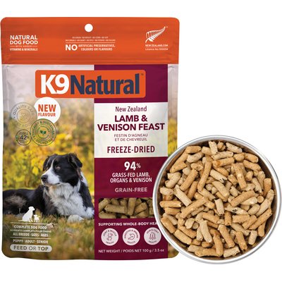 K9 Natural K9 Natural New Zealand Lamb & Venison Feast Grain-Free Freeze-Dried Dog Food, 3.5-oz bag