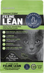 Annamaet Original Feline Lean Formula Chicken Low Fat Dry Cat Food, 12-lb bag