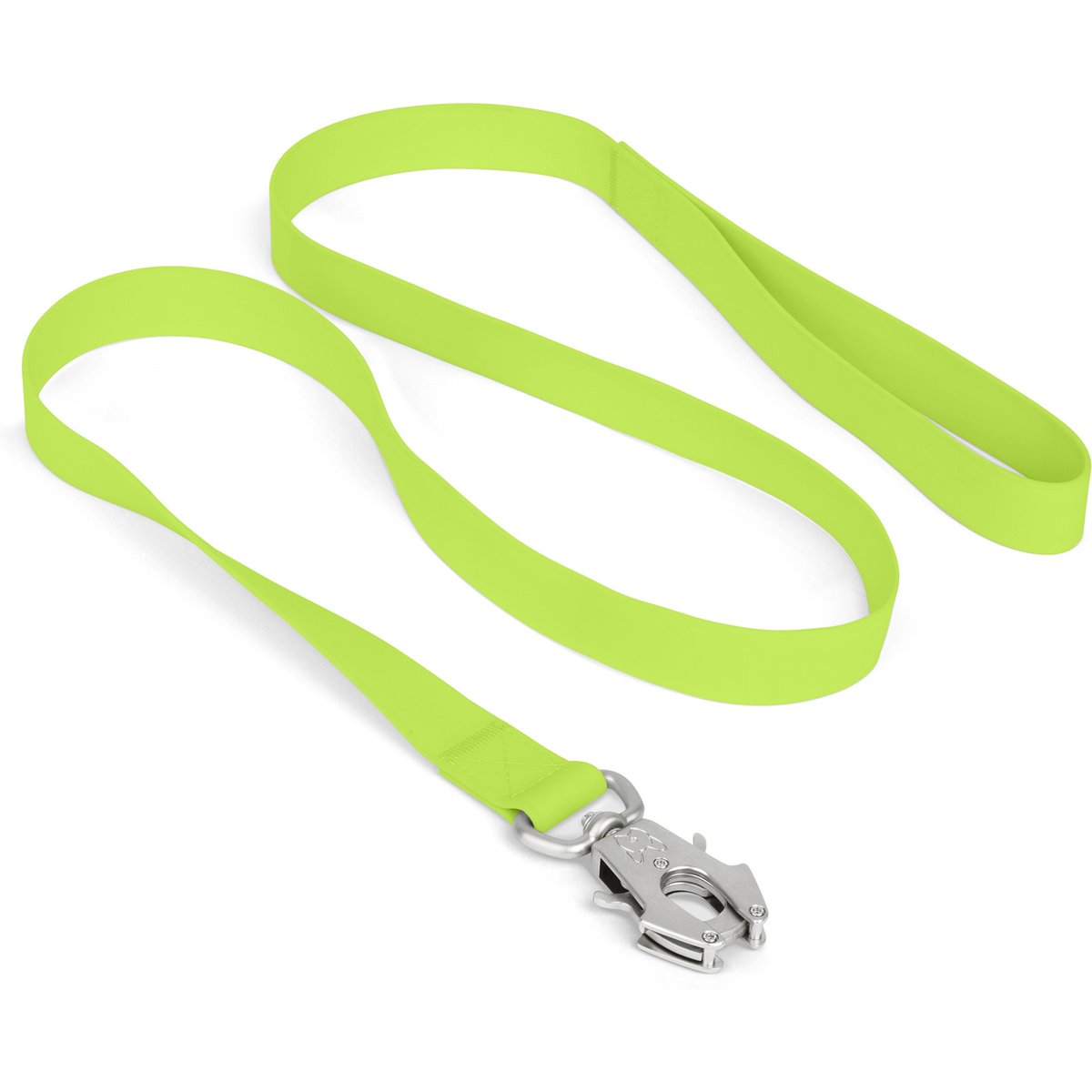Nandog Durable Double Latch Sport Poly-Flex Waterproof Vinyl PVC Dog Leash, Neon Green, Medium/Large: 4-ft long, 1-in wide