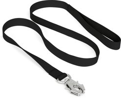 Nandog Durable Double Latch Sport Poly-Flex Waterproof Vinyl PVC Dog Leash, Black, Small: 4-ft long, 3/4-in wide