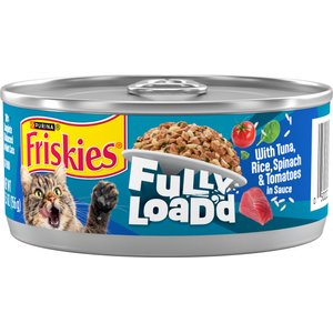 Friskies Fully Load’d Tuna, Rice, Spinach & Tomatoes Wet Cat Food, 5.5-oz. can, 24 count