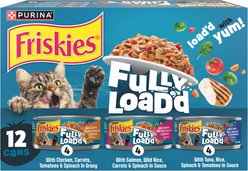 Friskies Fully Load’d Chicken, Salmon, & Tuna Variety Pack Wet Cat Food, 5.5-oz. can, 12 count