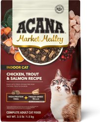 ACANA Market Medley Chicken, Trout & Salmon Recipe with Freeze-Dried Morsels Made with Chicken & Cranberry Grain-Free Indoor Adult Dry Cat Food, 3.5-lb bag