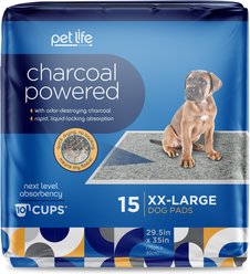 Pet Life Unlimited Charcoal Dog Pee Pads, XX-Large: 29.5 x 35-in, 15 count, Unscented