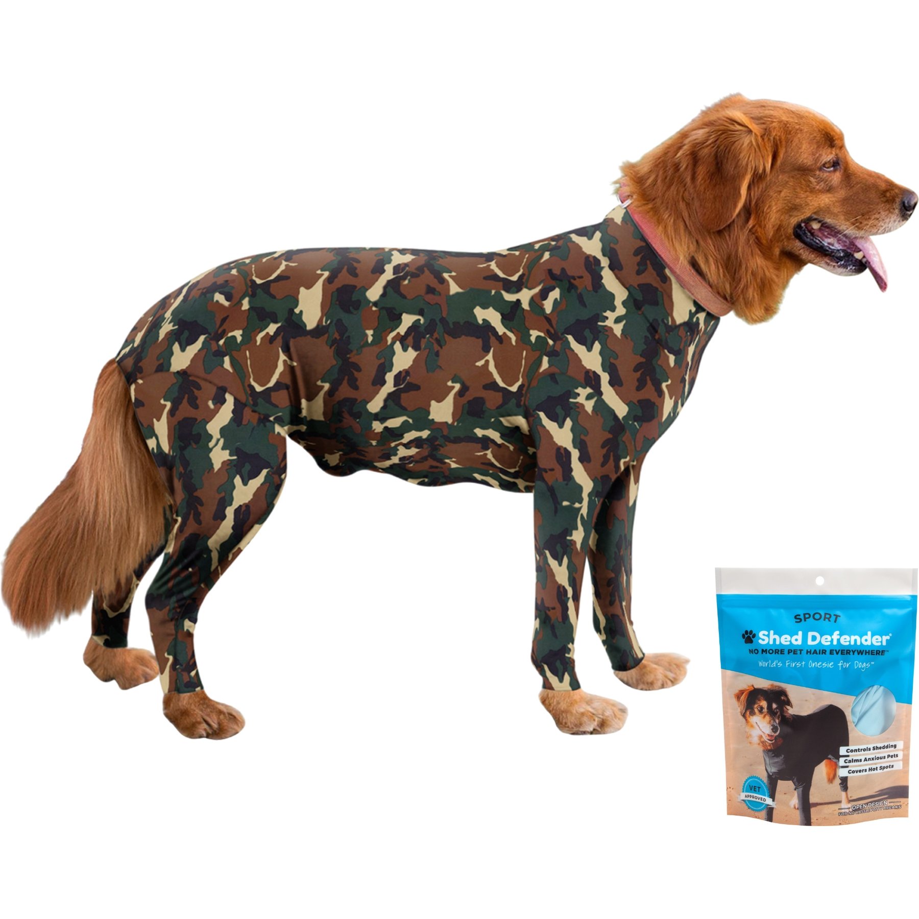 Shed Defender Original Dog Onesie, Camo, X-Large
