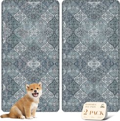 Nunubaby Washable Non-Skid Bottom Dog Pee Pads, Blue/Multi, 24 x 48-in, 2 count slide 1 of 7