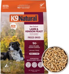K9 Natural New Zealand Lamb & Venison Feast Grain-Free Freeze-Dried Dog Food, 64-oz bag