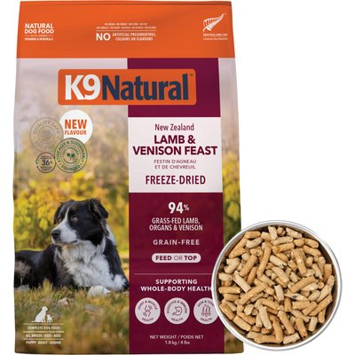 K9 Natural K9 Natural New Zealand Lamb & Venison Feast Grain-Free Freeze-Dried Dog Food, 64-oz bag