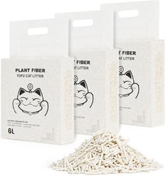Supet Natural Organic Plant Fiber Unscented Clumping Tofu Cat Litter, 5.5-lb bag, 3 count