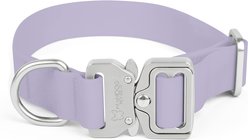 Nandog Durable Adjustable Sport Poly-Flex Waterproof Vinyl PVC Dog Collar, Lilac Purple, Large: 17 to 22-in neck, 1-in wide