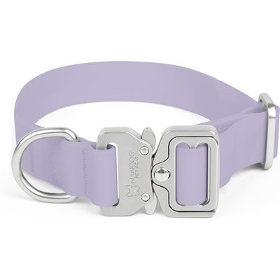 Nandog Nandog Durable Adjustable Sport Poly-Flex Waterproof Vinyl PVC Dog Collar, Lilac Purple, Large: 17 to 22-in neck, 1-in wide