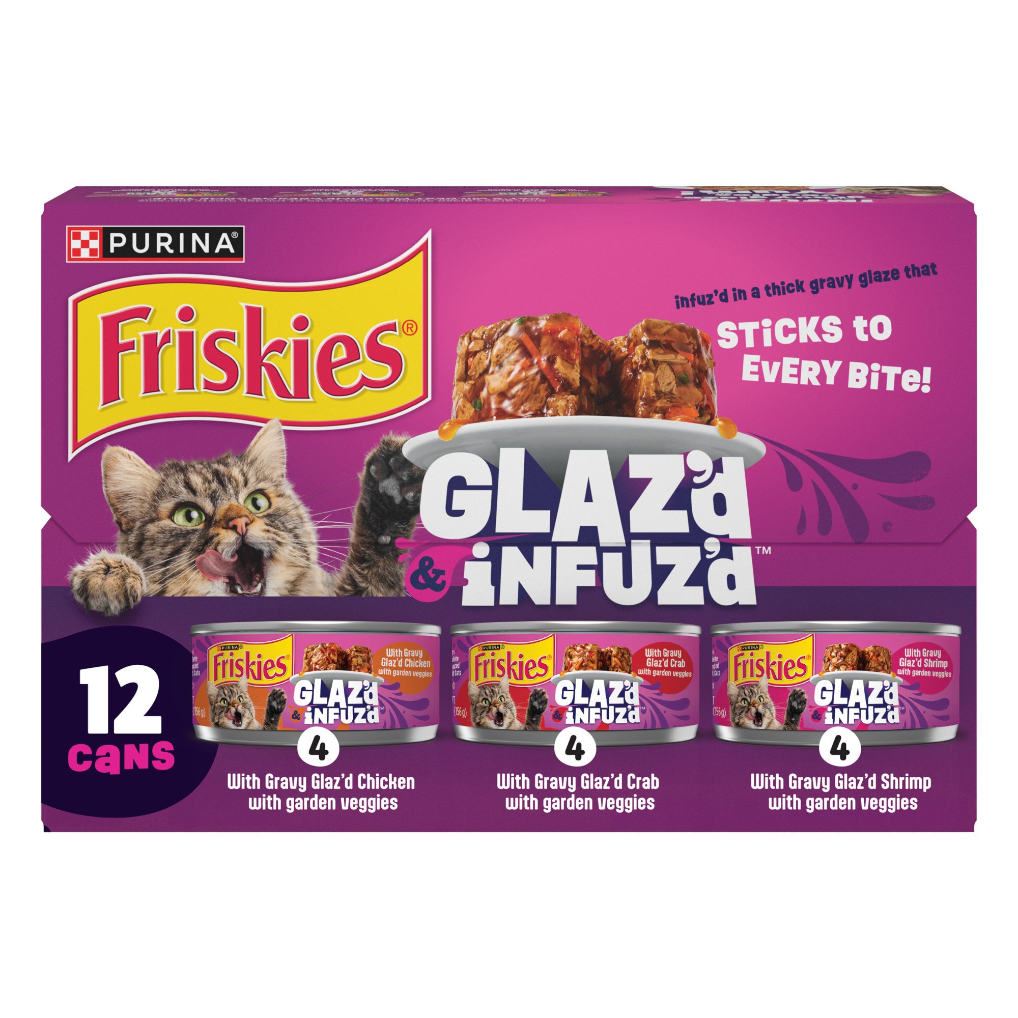 Questions and Answers about FRISKIES Glaz'd & Infuz'd Variety Pack