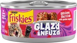 Friskies Glaz’d & Infuz’d with Gravy Glaz’d Crab Flavored Wet Cat Food, 5.5-oz. can, 24 count