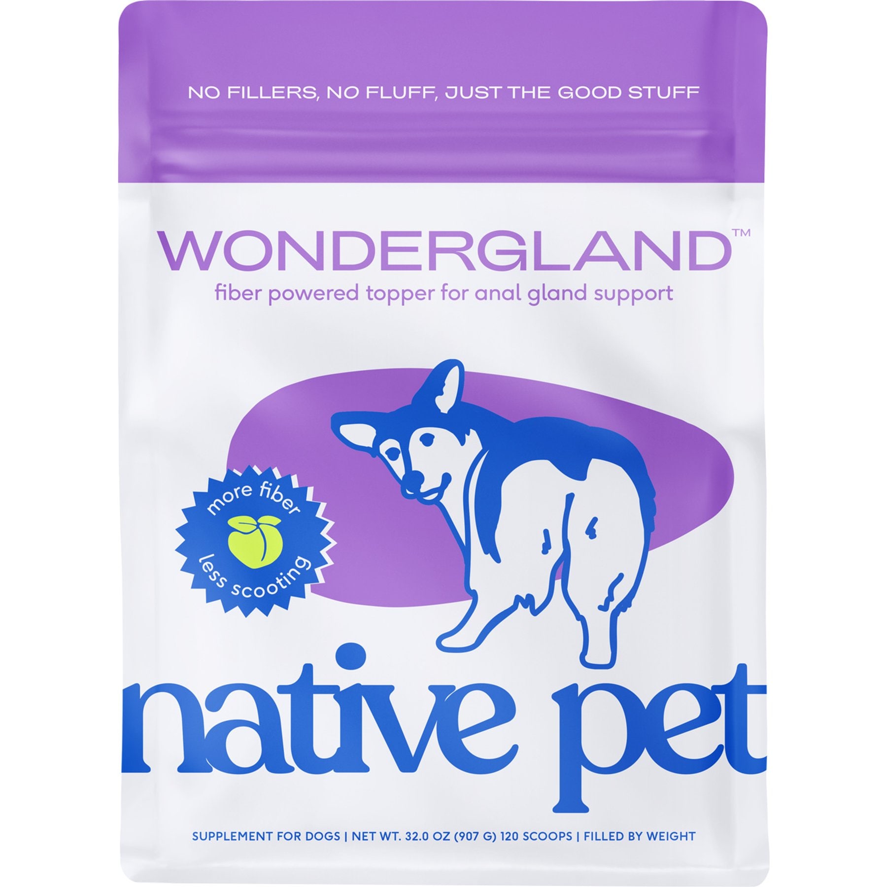 Native Pet WonderGland Anal Gland Pumpkin Fiber & Digestive Supplement for Dogs, 32-oz