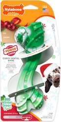 Nylabone Holiday Power Chew Curvy Dental Bone Dog Toy, Wintergreen, Large