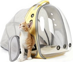 Halinfer Breathable Bubble Cat Backpack Carrier, Yellow