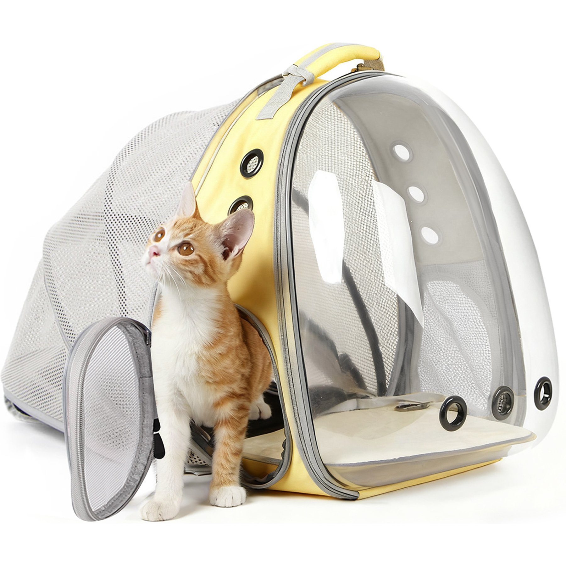 Halinfer Breathable Bubble Cat Backpack Carrier, Yellow