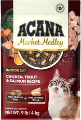 ACANA Market Medley Chicken, Trout & Salmon Recipe with Freeze-Dried Morsels Made with Chicken & Cranberry Grain-Free Indoor Adult Dry Cat Food, 9-lb bag