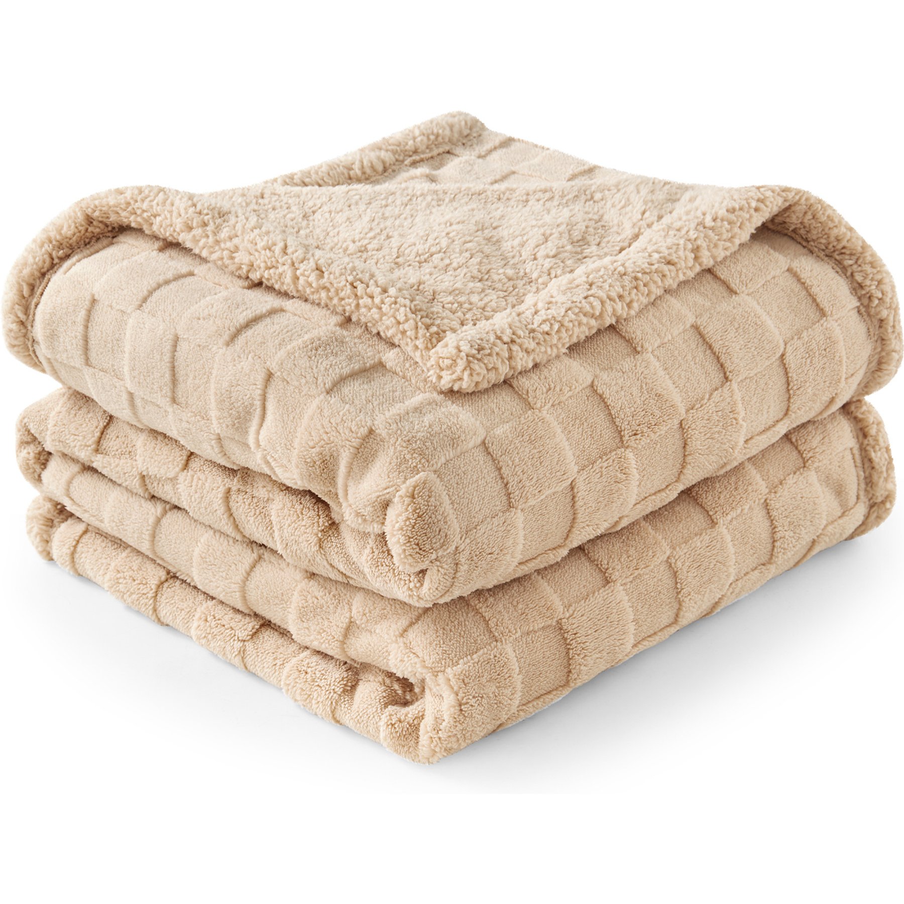 Invenho Checkerboard Print Dog & Cat Blanket, Brown, X-Large