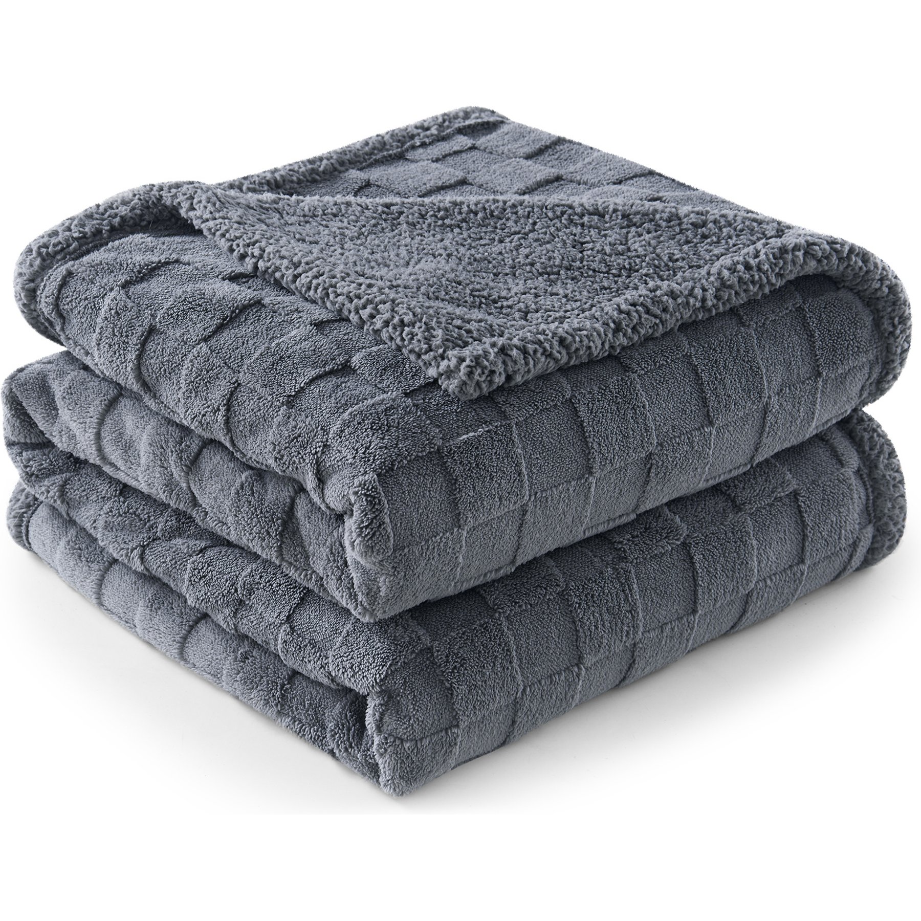 Invenho Checkerboard Print Dog & Cat Blanket, Grey, XX-Large