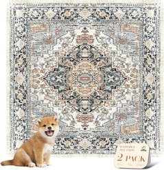 Nunubaby Washable Non-Skid Bottom Dog Pee Pads, Beige/Multi, 48 x 48-in, 2 count