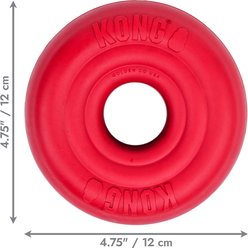 KONG Donut Dog Chew Toy, Red, Medium/Large slide 2 of 8