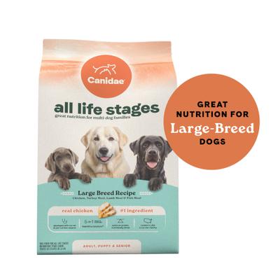 Show full view: CANIDAE All Life Stages Large Breed Multi-Protein Recipe Dry Dog Food, 40-lb bag slide 3 of 10
