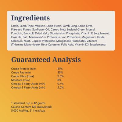 Show full view: K9 Natural New Zealand Lamb & Venison Feast Grain-Free Freeze-Dried Dog Food, 17.6-oz bag slide 5 of 7