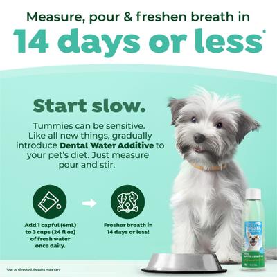 Show full view: TropiClean Fresh Breath Oral Care Dog & Cat Water Additive, 4-fl oz bottle slide 5 of 10