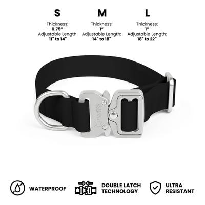 Show full view: Nandog Durable Adjustable Sport Poly-Flex Waterproof Vinyl PVC Dog Collar, Black, Small: 9 to 13-in neck, 3/4-in wide slide 4 of 7