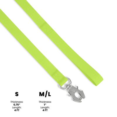 Show full view: Nandog Durable Double Latch Sport Poly-Flex Waterproof Vinyl PVC Dog Leash, Neon Green, Medium/Large: 4-ft long, 1-in wide slide 4 of 4