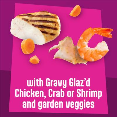 Show full view: Friskies Glaz’d & Infuz’d Wet Cat Food Variety Pack with Chicken, Crab or Shrimp Wet Cat Food, 5.5-oz. can, 12 count slide 4 of 11