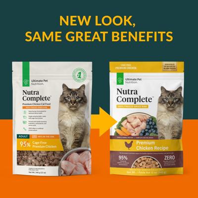 Show full view: Ultimate Pet Nutrition Nutra Complete Chicken Freeze-Dried Grain-Free Cat Food, 12-oz bag slide 4 of 6