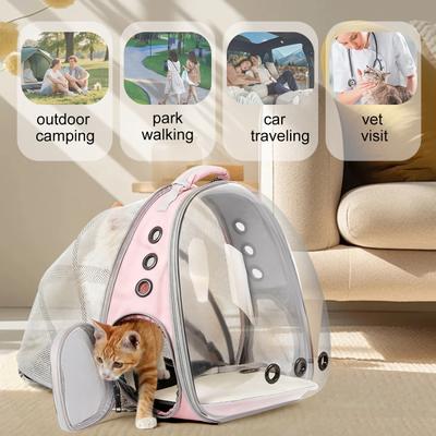 Show full view: Halinfer Breathable Bubble Cat Backpack Carrier, Pink slide 7 of 7