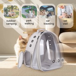 Halinfer Expandable Bubble Cat Backpack Carrier, Grey slide 2 of 6