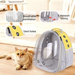 Halinfer Expandable Bubble Cat Backpack Carrier, Yellow slide 2 of 6