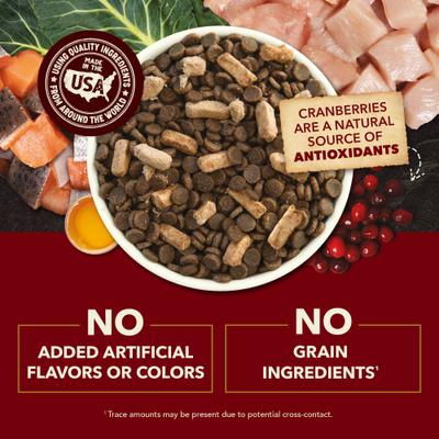 Show full view: ACANA Market Medley Chicken, Trout & Salmon Recipe with Freeze-Dried Morsels Made with Chicken & Cranberry Grain-Free Indoor Adult Dry Cat Food, 3.5-lb bag slide 6 of 10