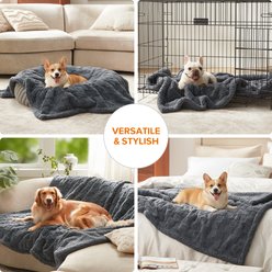 Invenho Checkerboard Print Dog & Cat Blanket, Grey, Medium slide 2 of 9