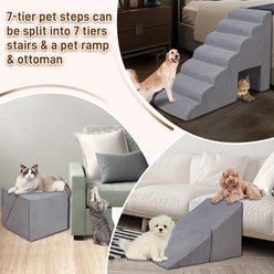 MALOROY Non-Slip 7-Step Foam Dog Ramp, Grey, 32-in slide 2 of 7