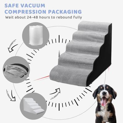 Show full view: MALOROY 5-Step Foam Dog Steps, Grey, 24-in slide 7 of 9