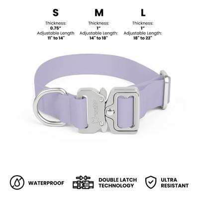 Show full view: Nandog Durable Adjustable Sport Poly-Flex Waterproof Vinyl PVC Dog Collar, Lilac Purple, Large: 17 to 22-in neck, 1-in wide slide 4 of 7