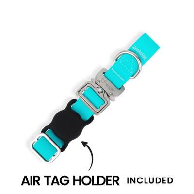 Show full view: Nandog Durable Adjustable Sport Poly-Flex Waterproof Vinyl PVC Dog Collar, Aqua Blue, Small: 9 to 13-in neck, 3/4-in wide slide 6 of 7