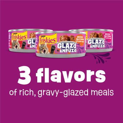 Show full view: Friskies Glaz’d & Infuz’d Wet Cat Food Variety Pack with Chicken, Crab or Shrimp Wet Cat Food, 5.5-oz. can, 12 count slide 6 of 11