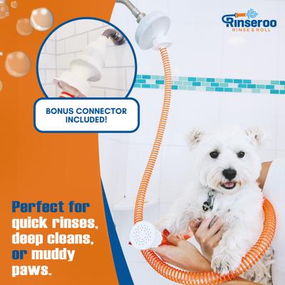 Show full view: Rinseroo Slip-On Sprayer Dog & Cat Portable Shower, Orange, 6-ft slide 7 of 7