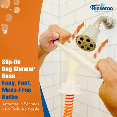 Show full view: Rinseroo Slip-On Sprayer Dog & Cat Portable Shower, Orange, 6-ft slide 2 of 7