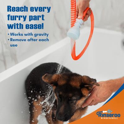 Show full view: Rinseroo Slip-On Sprayer Dog & Cat Portable Shower, Orange, 6-ft slide 3 of 7
