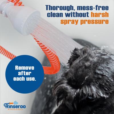 Show full view: Rinseroo Slip-On Sprayer Dog & Cat Portable Shower, Orange, 6-ft slide 4 of 7